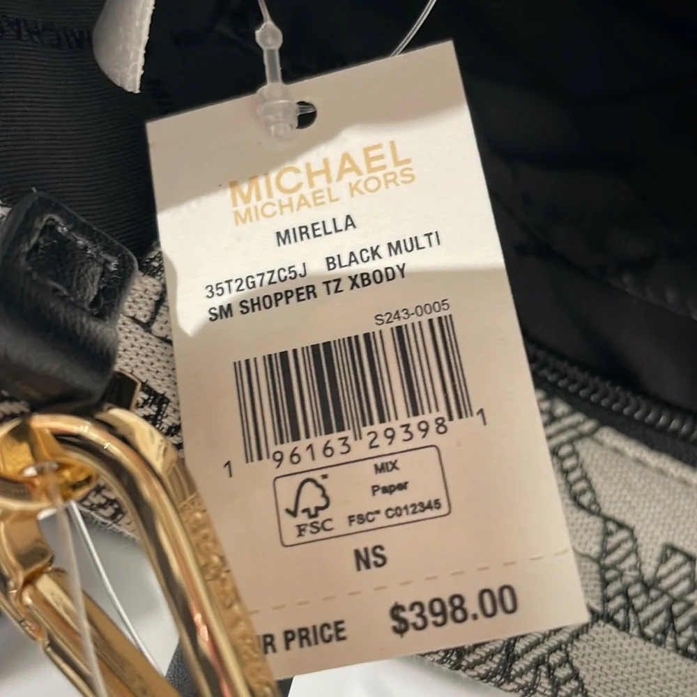 Michael Kors small shopper crossbody black multi jacquard - Picture 6 of 7